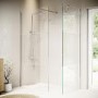 1400x900mm Chrome Frameless Fluted Glass Glass Walk in Shower Enclosure - Matira