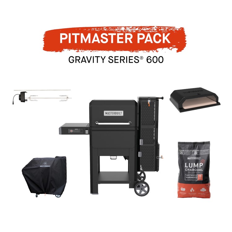 Masterbuilt Gravity Series 600 Charcoal BBQ Grill with Pitmaster Pack