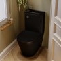 Matt Black Close Coupled Closed Back Toilet with Chrome Fittings & Sink on Top - Legend