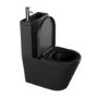 Matt Black Close Coupled Closed Back Toilet with Chrome Fittings & Sink on Top - Legend