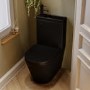 Matt Black Close Coupled Closed Back Toilet with Black Fittings & Sink on Top - Legend