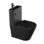 Matt Black Close Coupled Closed Back Toilet with Black Fittings & Sink on Top - Legend