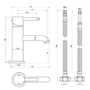 Matt Black Close Coupled Closed Back Toilet with Black Fittings & Sink on Top - Legend