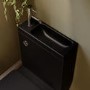 Matt Black Close Coupled Closed Back Toilet with Sink on Top & Chrome Fittings Cloakroom Suite - Legend