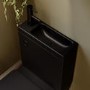 Matt Black Close Coupled Closed Back Toilet with Sink on Top & Black Fittings Cloakroom Suite - Legend