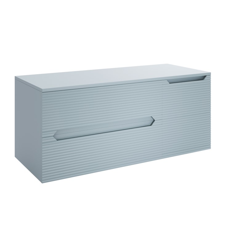 1200mm Blue Fluted Wall Hung Countertop Vanity Unit - Melbourne