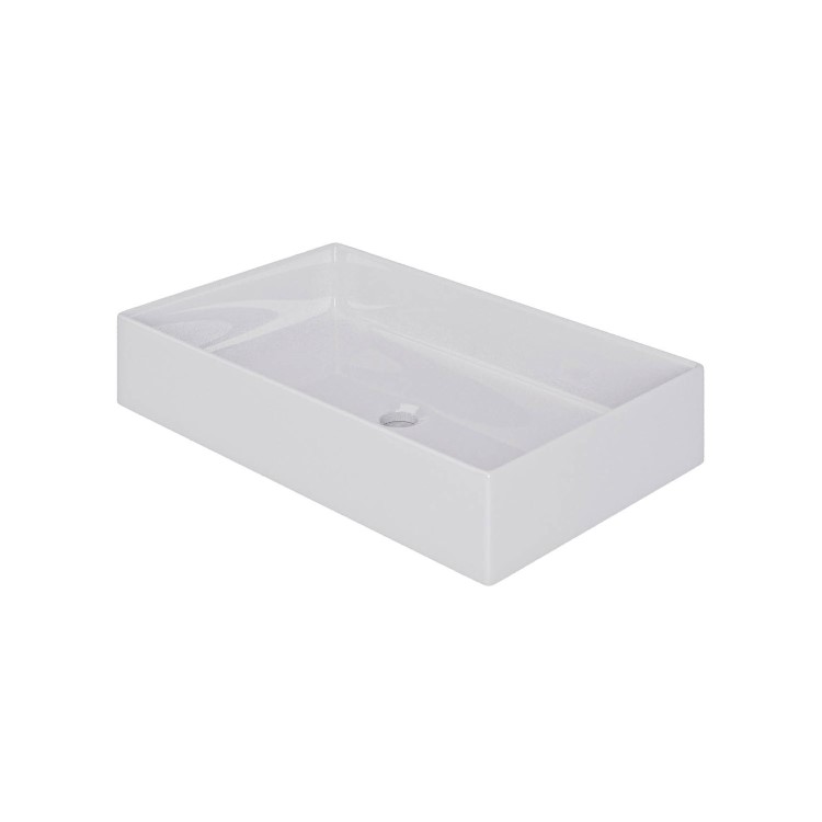 White Rectangular Countertop Basin 605mm - Corey
