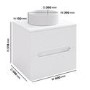 600mm White Fluted Wall Hung Countertop Vanity Unit with Basin - Melbourne 