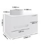 800mm White Fluted Wall Hung Countertop Vanity Unit with Basin – Melbourne
