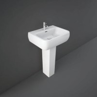 Rak Ceramics Rectangular Pedestal Basin 520mm  1 Tap Hole