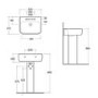 Rak Ceramics Rectangular Pedestal Basin 520mm  1 Tap Hole