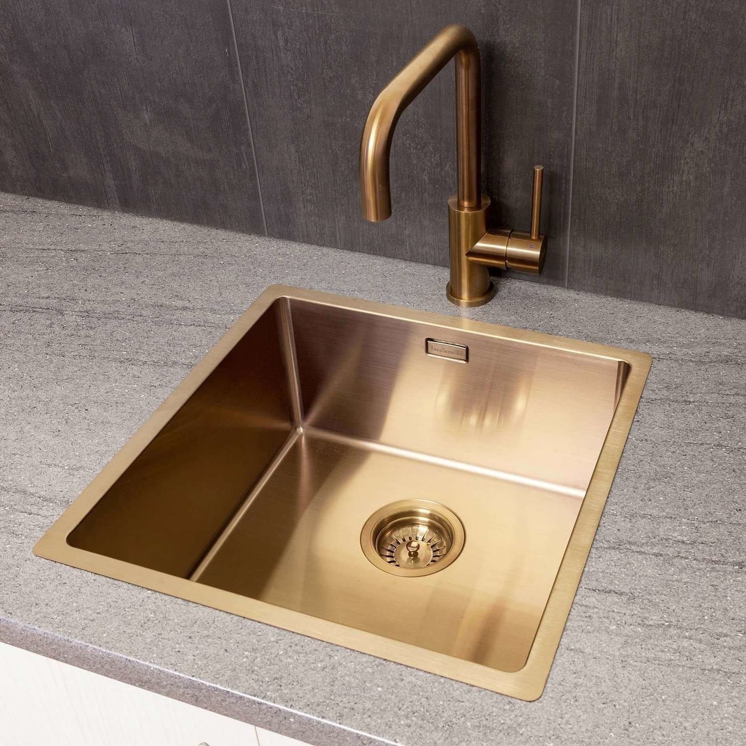 Reginox Copper 440x440 Stainless Steel Sink Tap Pack