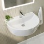 Round Wall Hung Basin 607mm with Chrome Tap Bottle Trap and Waste - Milos