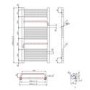 Brass Towel Radiator 1000 x 500mm with Pipe Kit and Straight Valves - Nazco