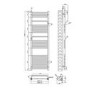 Chrome Towel Radiator 1600 x 500mm with Pipe Kit and Straight Valves – Nazco