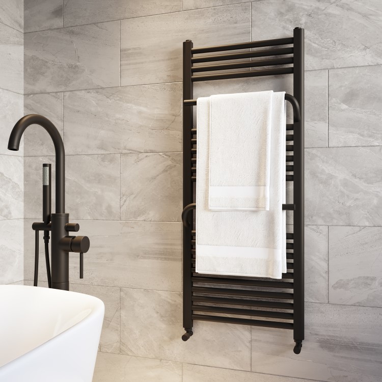 Black Towel Radiator 1200 x 500mm - Nazco