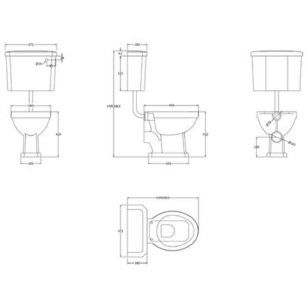 Park Royal Low Level Toilet with Cistern and Flush kit