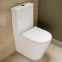 Close Coupled Rimless Closed Back Short Projection Toilet with Black Button and Tornado Flush - Newport