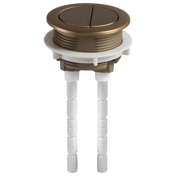 Close Coupled Rimless Closed Back Short Projection Toilet with Brushed Brass Button and Tornado Flush - Newport