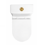 Close Coupled Rimless Closed Back Short Projection Toilet with Brushed Brass Button and Tornado Flush - Newport