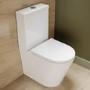 Close Coupled Rimless Closed Back Short Projection Toilet with Chrome Button and Tornado Flush - Newport
