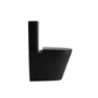 Matt Black Close Coupled Rimless Closed Back Short Projection Toilet with Brushed Brass Button and Tornado Flush - Newport