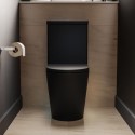 BUN/NEWCBPANMB/99907 Matt Black Close Coupled Rimless Closed Back Short Projection Toilet with Chrome Button and Tornado Flush - Newport