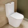 Close Coupled Rimless Open Back Short Projection Toilet with Chrome Button and Tornado Flush - Newport