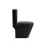 Matt Black Close Coupled Rimless Open Back Short Projection Toilet with Chrome Button and Tornado Flush - Newport