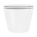 Matt White Wall Hung Rimless Short Projection Toilet with Soft Close Seat - Newport