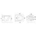 Matt White Wall Hung Rimless Short Projection Toilet with Soft Close Seat - Newport