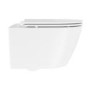 Matt White Wall Hung Rimless Toilet with Soft Close Seat, Brushed Brass Pneumatic Flush Plate, 1170mm Frame & Cistern - Newport