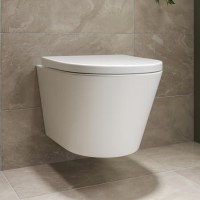 Wall Hung Rimless Short Projection Toilet with Soft Close Seat – Newport