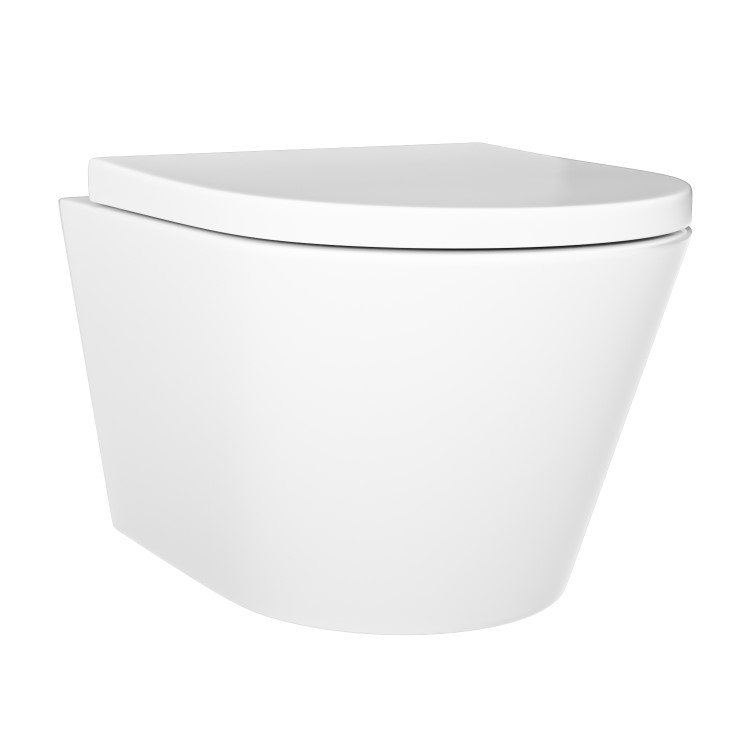 Wall Hung Rimless Short Projection Toilet with Soft Close Seat – Newport
