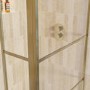 1000mm Brushed Brass Grid Shower Screen for Wet Room & Walk In Shower with 300mm Hinged Panel - Nova