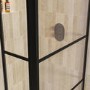 800mm Black Grid Shower Screen for Wet Room & Walk In Shower with 300mm Hinged Panel - Nova