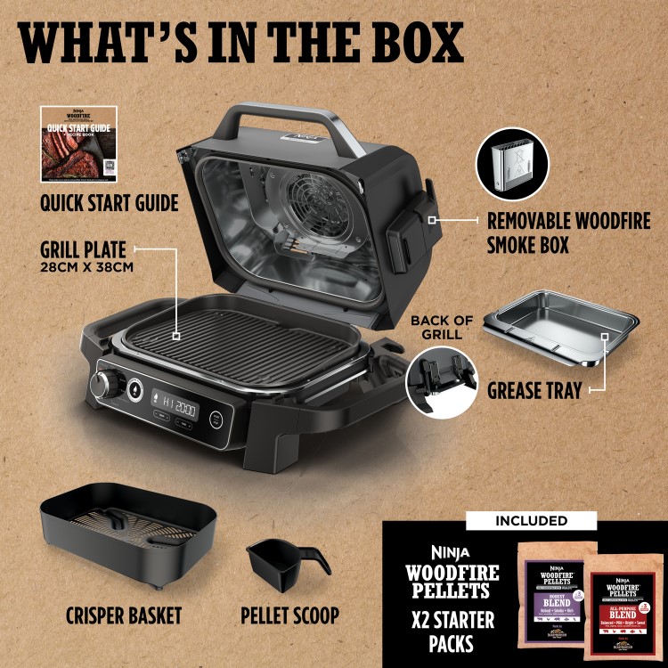 Refurbished Ninja OG701UKGRILLKIT Electric BBQ Grill & Smoker with Cover and Stand