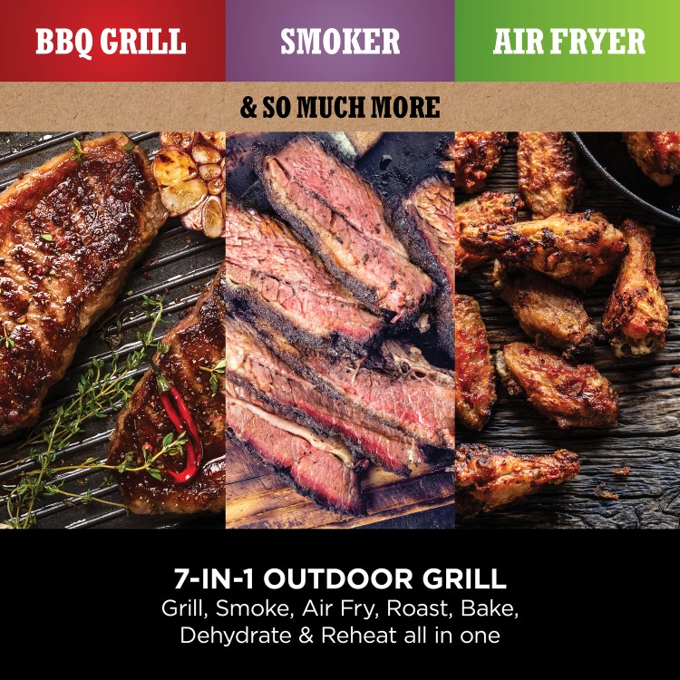 Refurbished Ninja OG701UKGRILLKIT Electric BBQ Grill & Smoker with Cover and Stand
