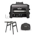 BUN/OG850UK/97231 Ninja OG850UK Woodfire XL Electric BBQ Grill & Smoker - Black/Grey with Stand and Cover