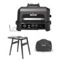 Ninja OG850UK Woodfire XL Electric BBQ Grill & Smoker - Black/Grey with Stand and Cover