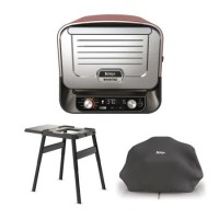 Ninja OO101UK Ninja Woodfire Outdoor Oven Artisan Pizza Maker and BBQ Smoker - Terracotta/Steel with Stand and Cover