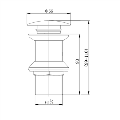 Brushed Brass Click Clack Unslotted Basin Waste - Arissa