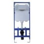 Fluted Wall Hung Toilet with Soft Close Seat, Chrome Mechanical Flush Plate, 1160mm Frame & Cistern - Oregon