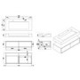 1200mm White Wall Hung Double Vanity Unit with Rectangular Basin - Oslo