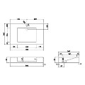 800mm Black Wall Hung Vanity Unit with Rectangular Basin - Oslo