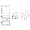 800mm Black Wall Hung Vanity Unit with Rectangular Basin - Oslo