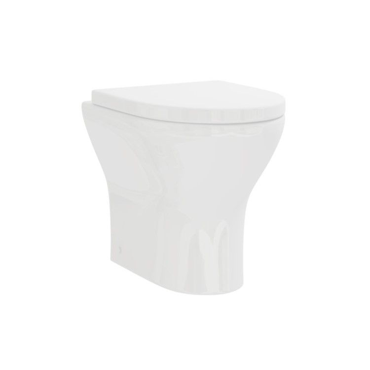 1000mm Black Toilet and Sink Unit with Round Toilet and Chrome Push Button - Palma