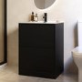 600mm Black Freestanding Vanity Unit with Basin - Palma