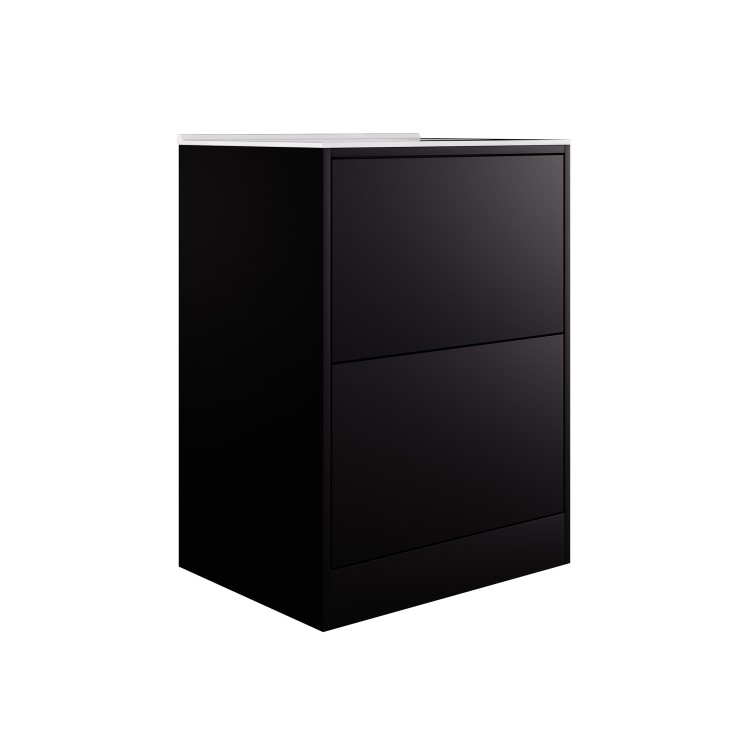 600mm Black Freestanding Vanity Unit with Basin - Palma