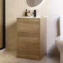 500mm Oak Wood Effect Freestanding Vanity Unit with Basin - Palma